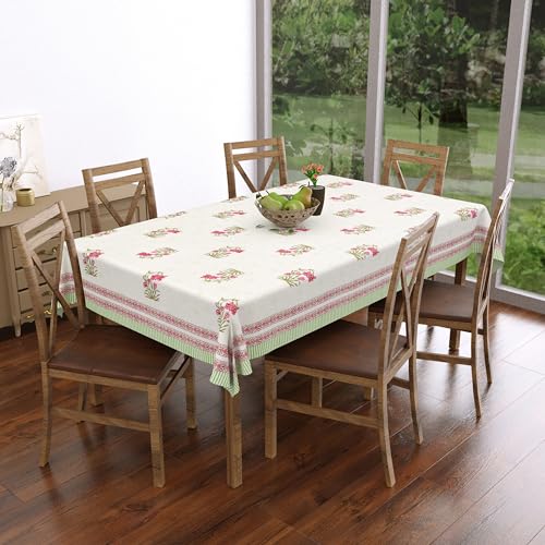 Hand Block Print Cotton Tablecloth (Jaipuri, 6 Seater)