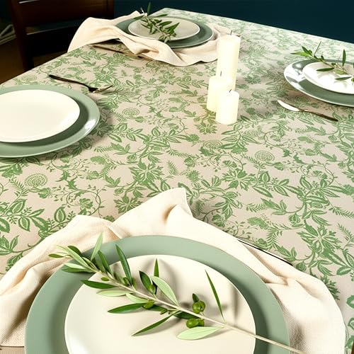 Printed Cotton Tablecloth with Tassels (Vintage Floral)
