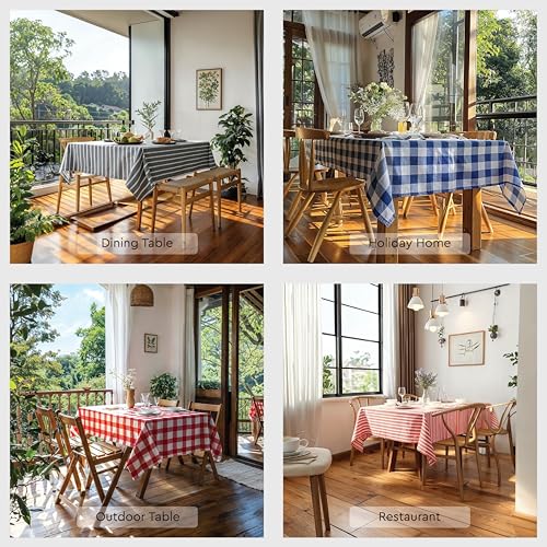 Yarn-Dyed Cotton Checks & Stripes Tablecloth (200 GSM)