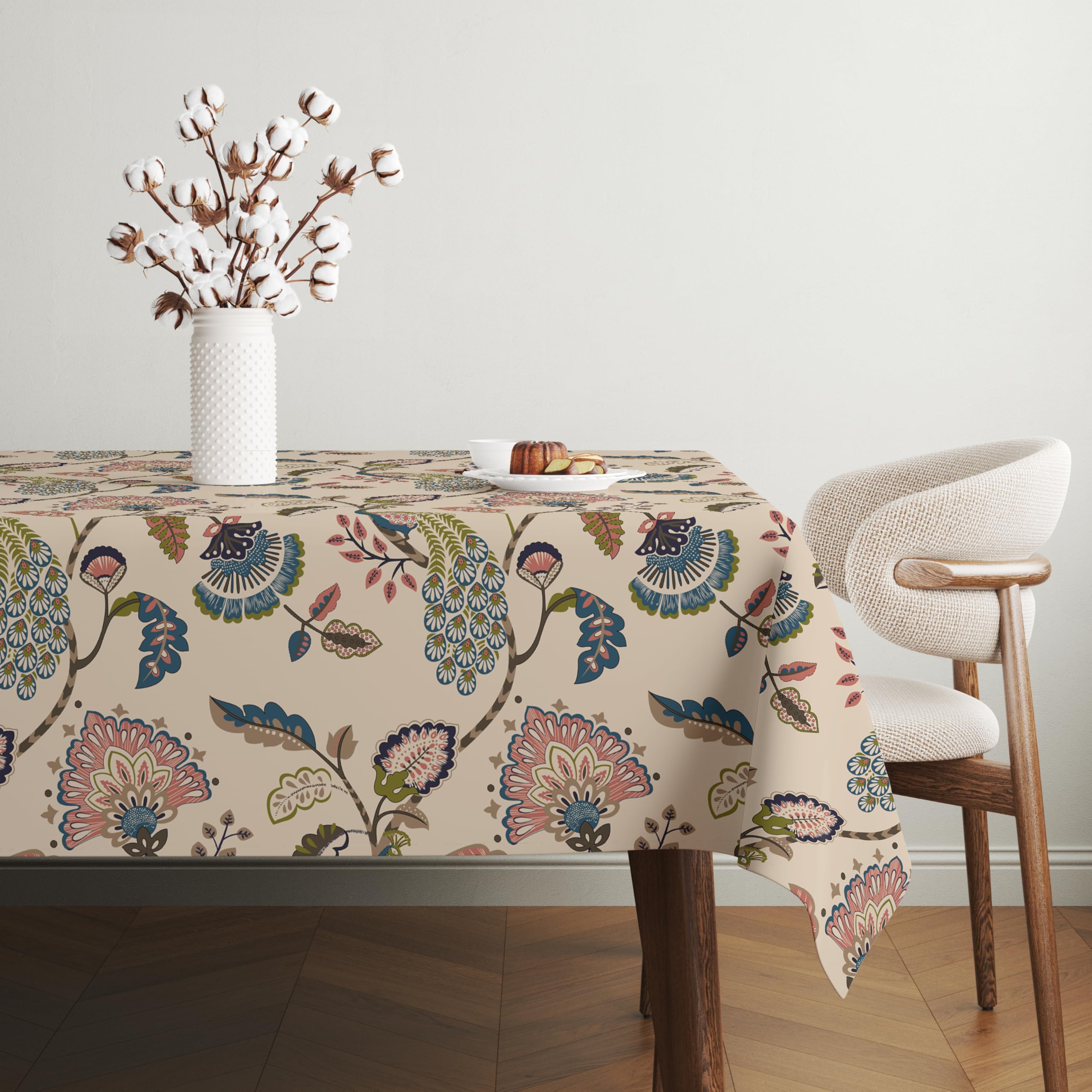 Brushed Microfiber Cotton Printed Tablecloth (6 Seater)