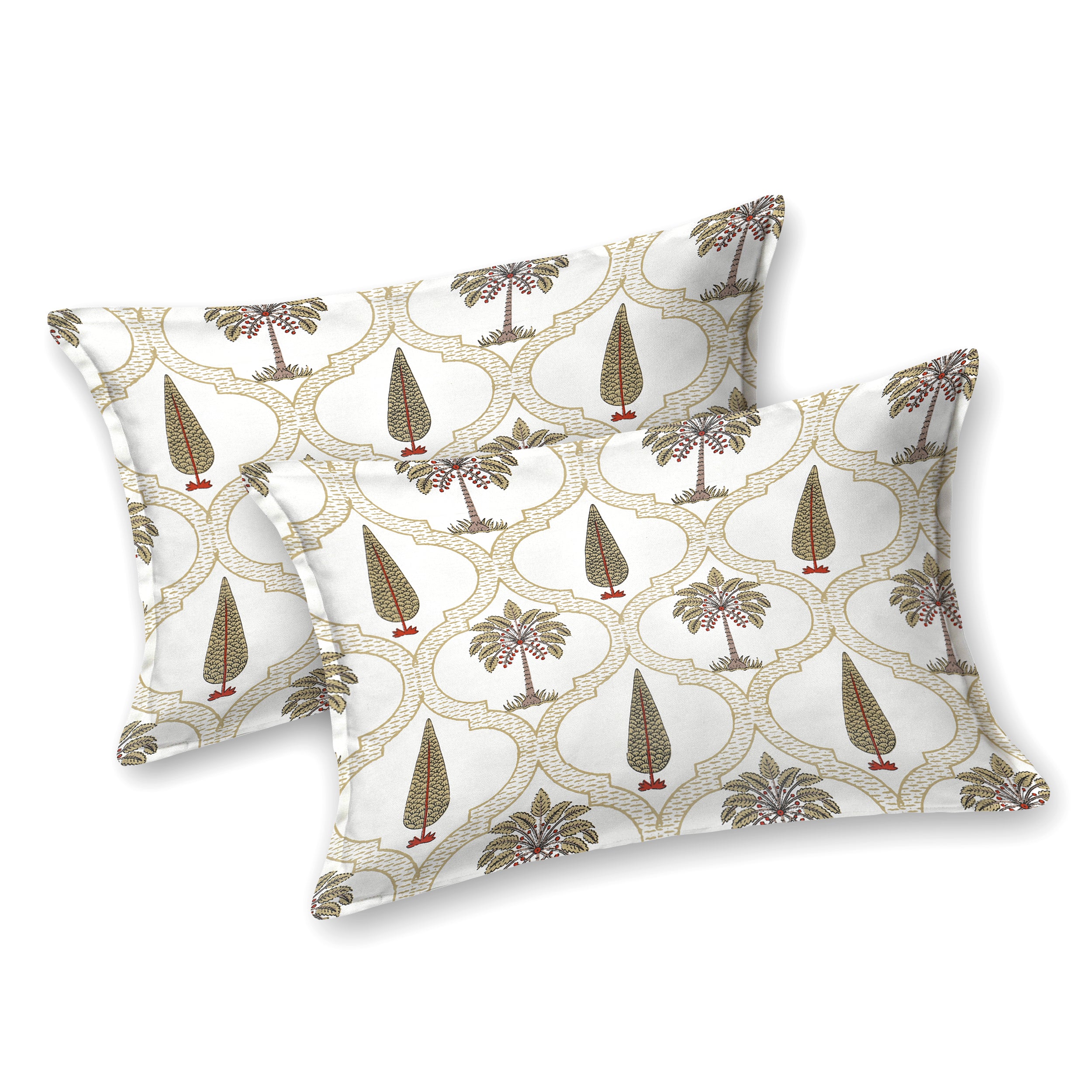 Palm Tree Jaal Block Print Super King Bedsheet