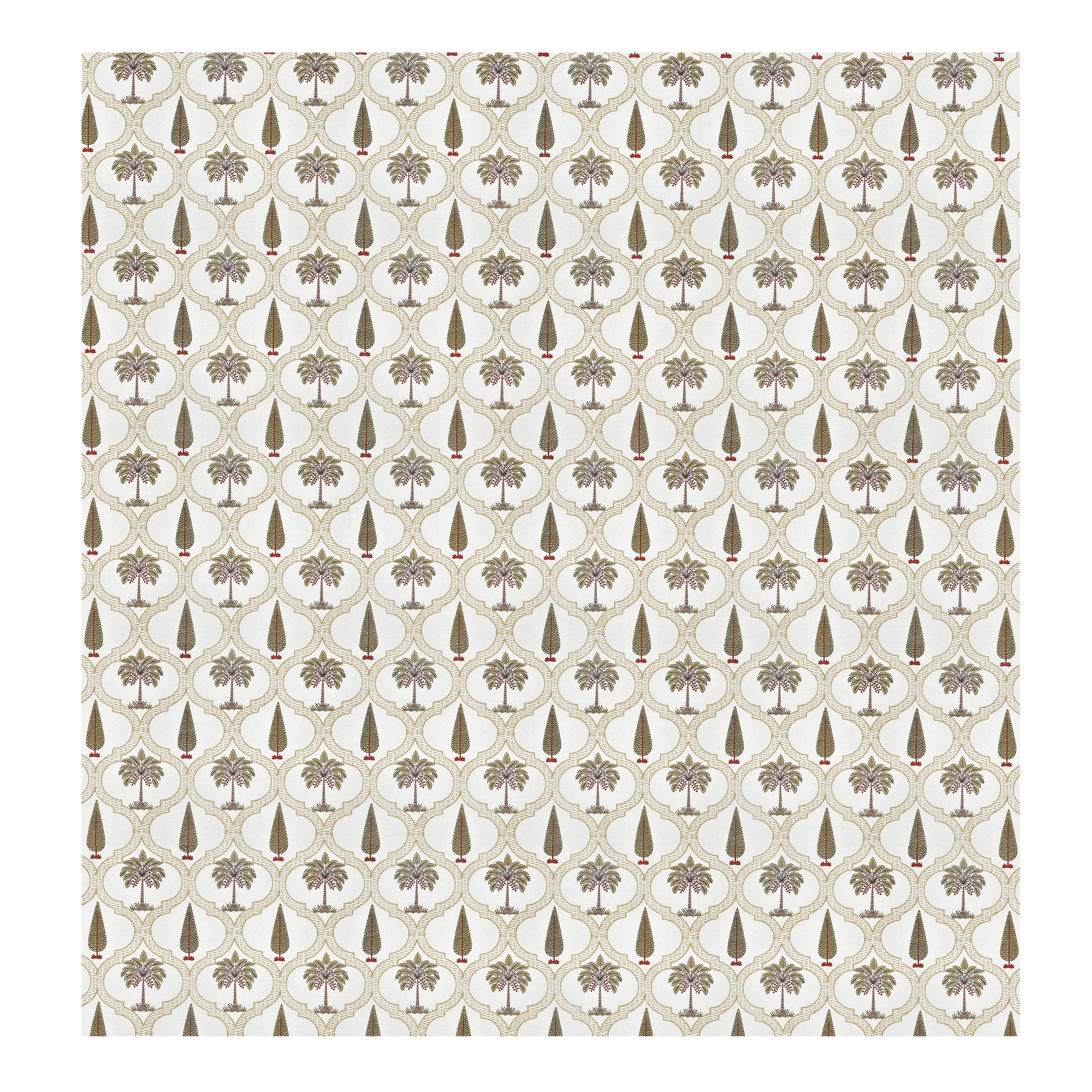 Palm Tree Jaal Block Print Super King Bedsheet