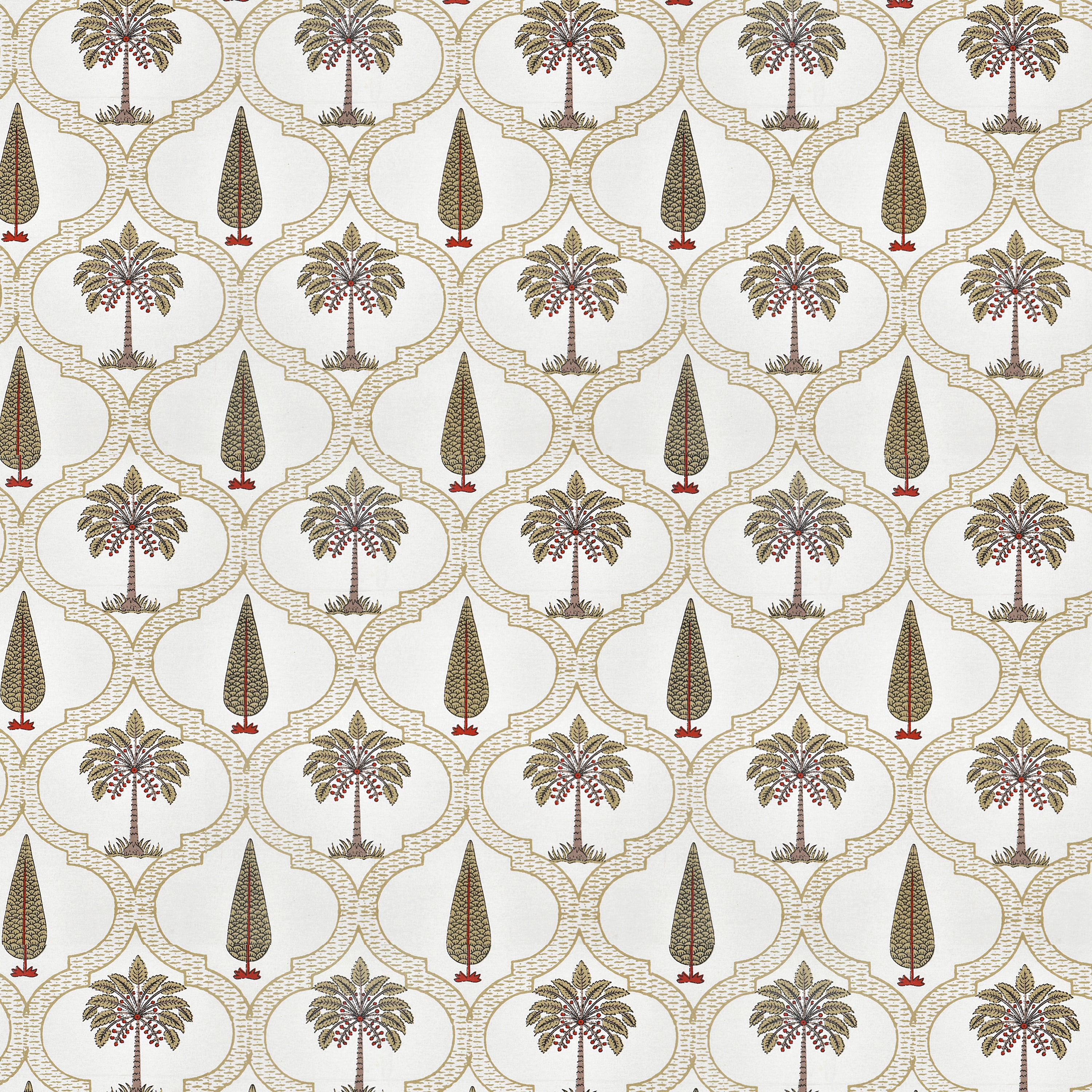Palm Tree Jaal Block Print Super King Bedsheet