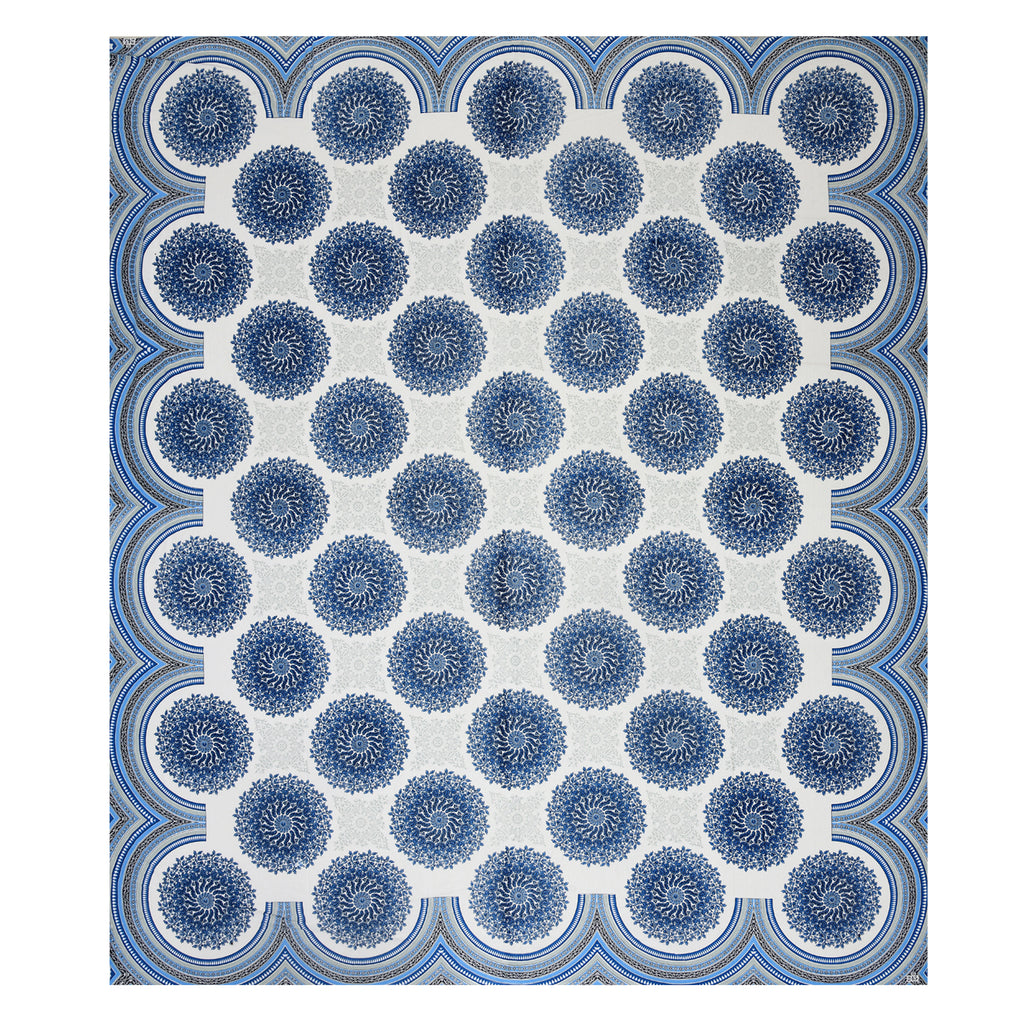 Blue Jaipuri Mandala Print King Size Bedsheet