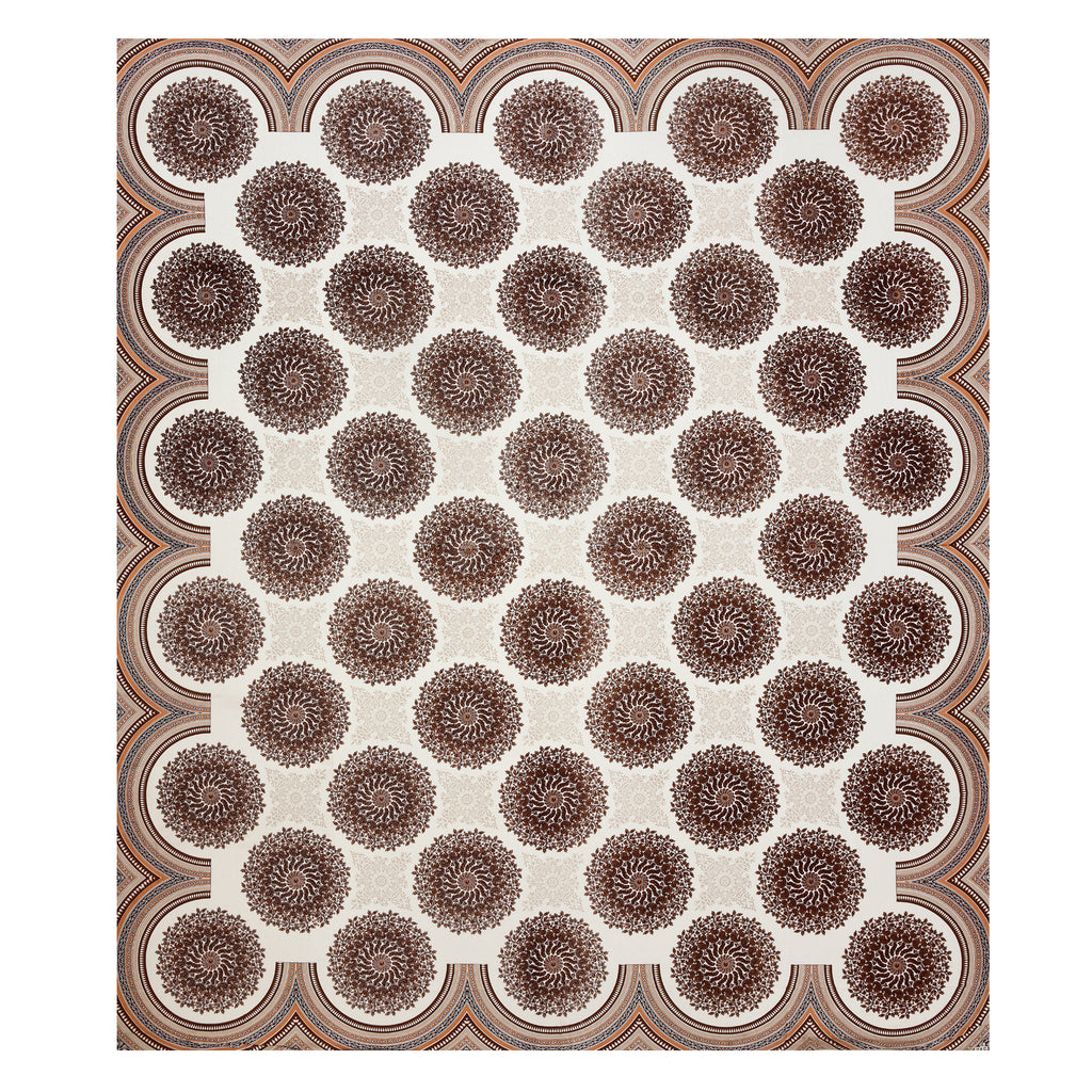Brown Jaipuri Mandala Print King Size Bedsheet