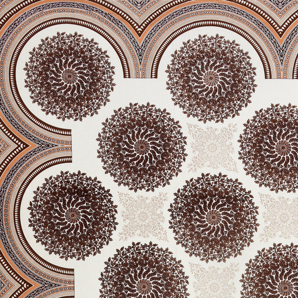 Brown Jaipuri Mandala Print King Size Bedsheet