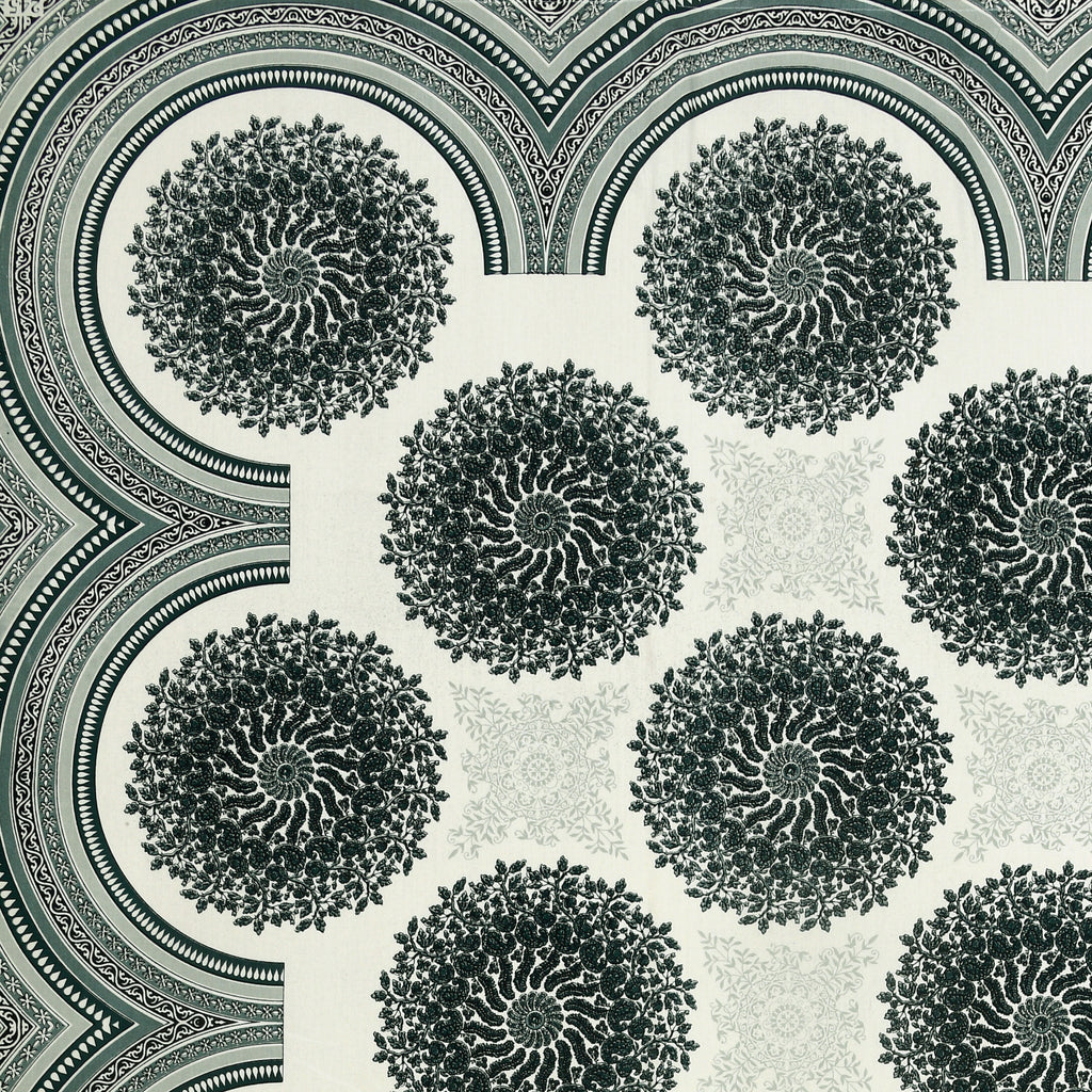 Green Jaipuri Mandala Print King Size Bedsheet
