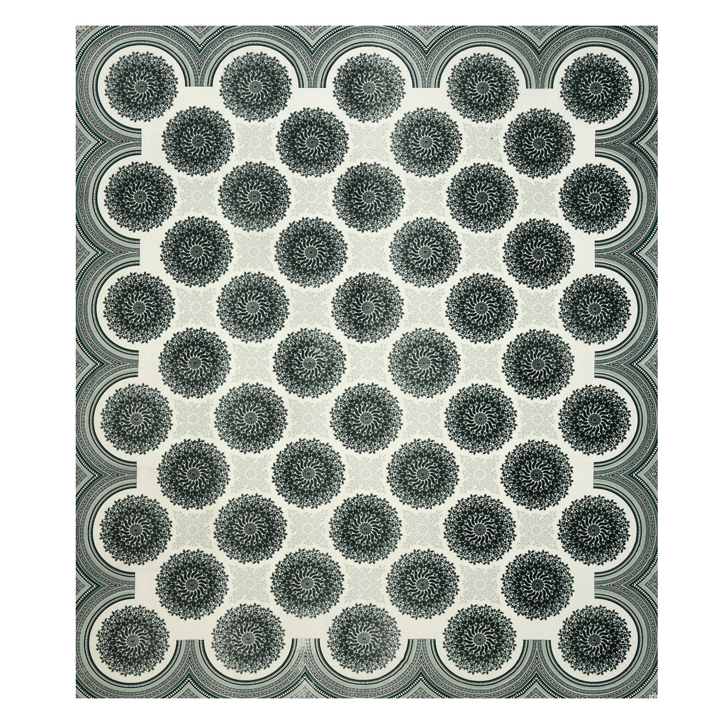 Green Jaipuri Mandala Print King Size Bedsheet