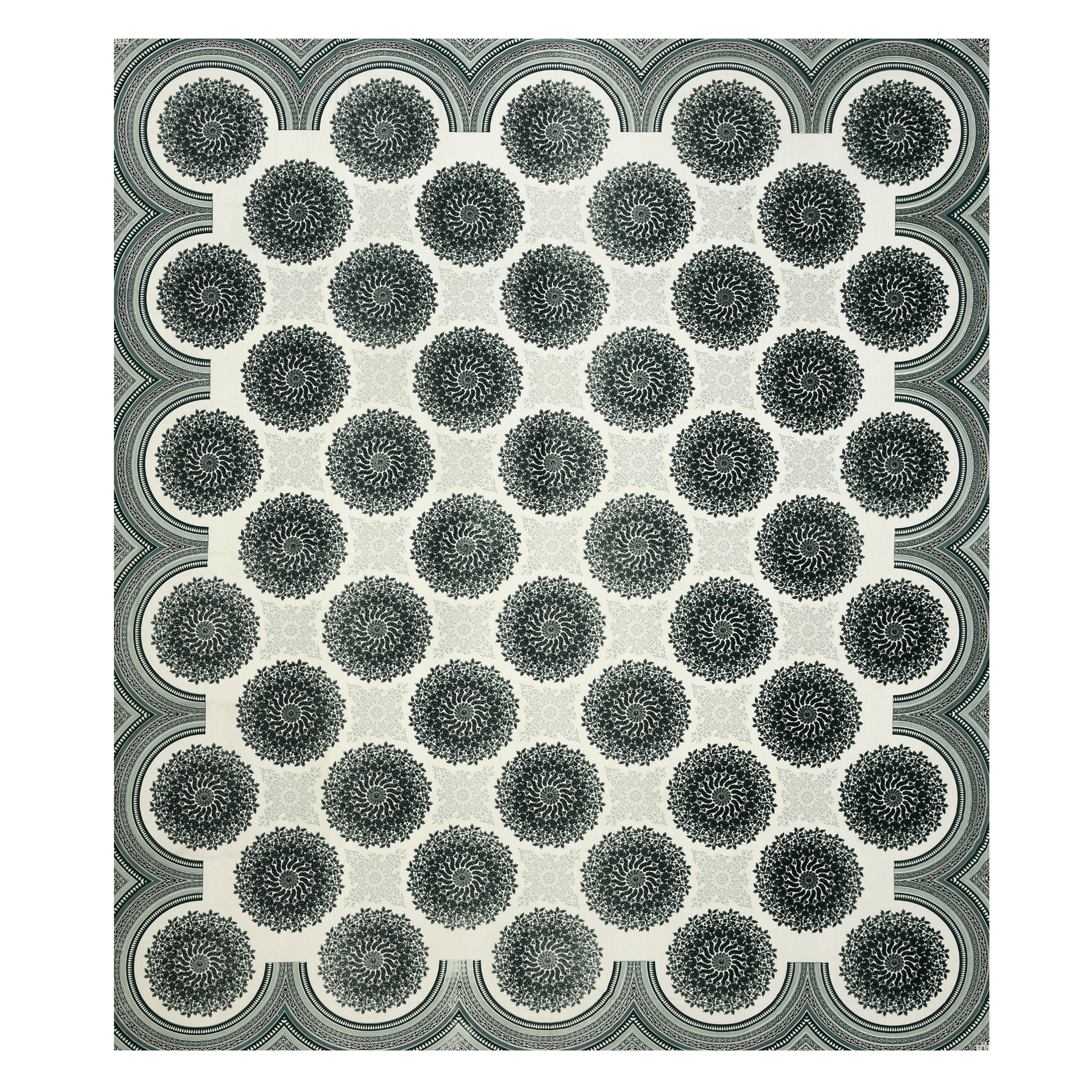 Green Jaipuri Mandala Print King Size Bedsheet