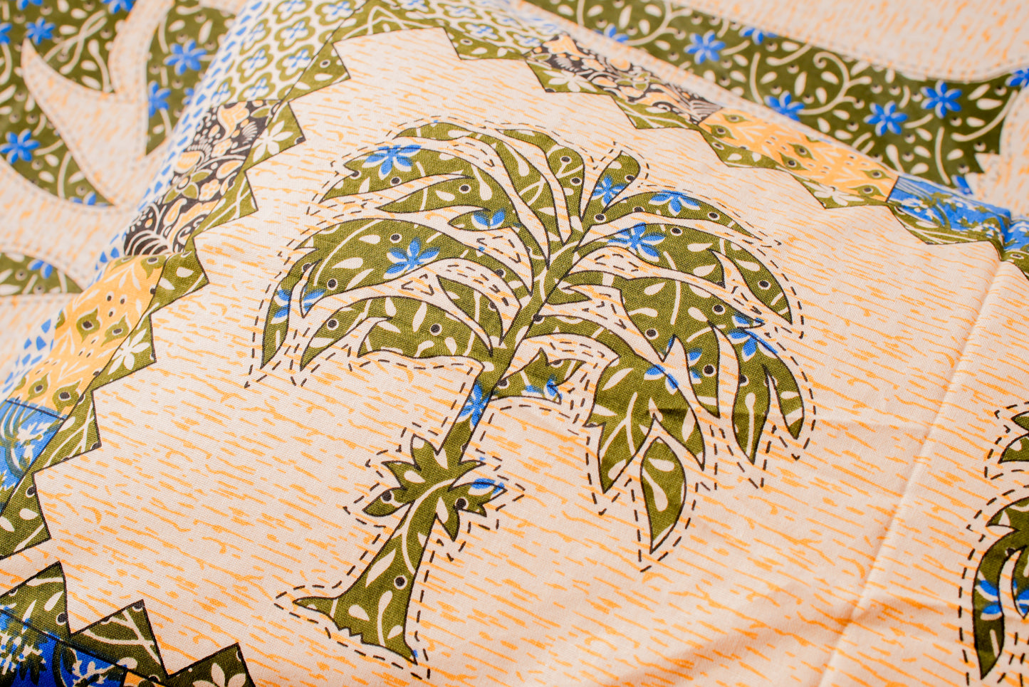 Green Palm Tree Cotton Bedsheet Set
