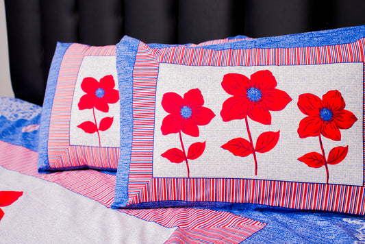 Red Blossom Cotton Bedsheet Set