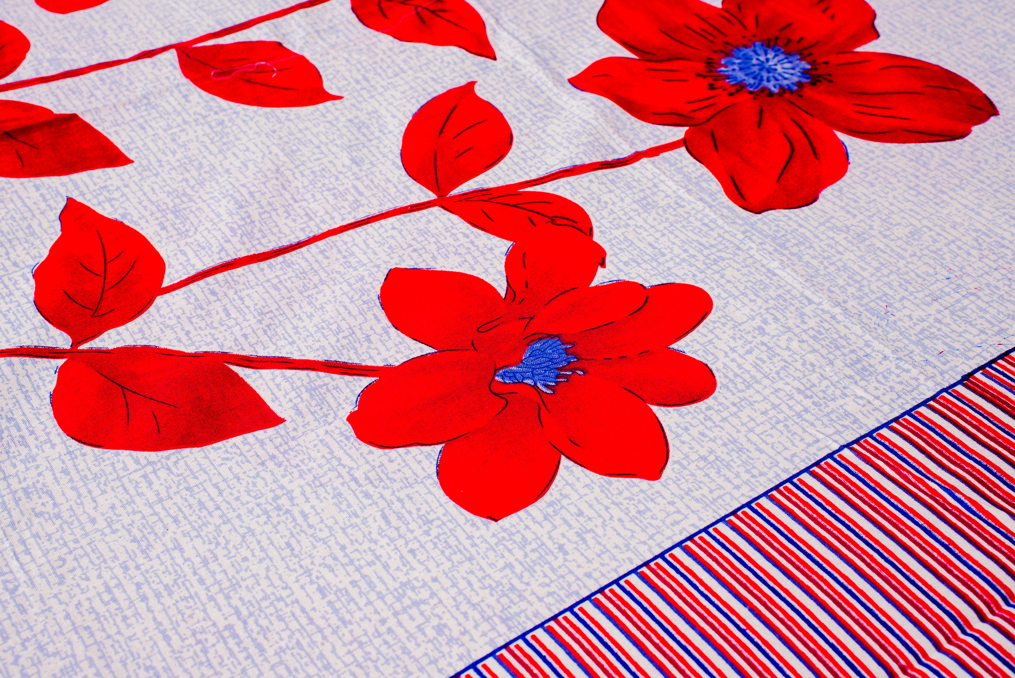 Red Blossom Cotton Bedsheet Set