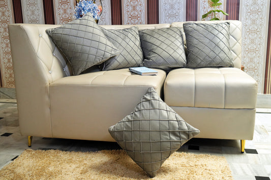 Stone Grey Criss-Cross Textured Cushion Cover