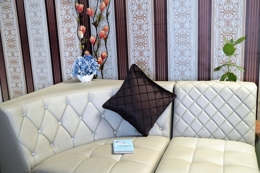 Mocha Glaze Criss-Cross Textured Cushion Cover
