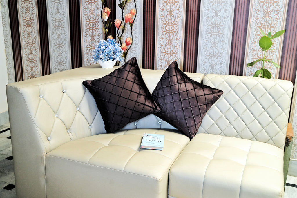 Mocha Glaze Criss-Cross Textured Cushion Cover