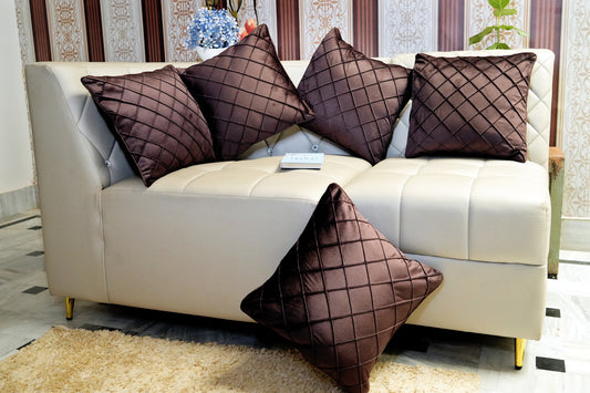 Mocha Glaze Criss-Cross Textured Cushion Cover
