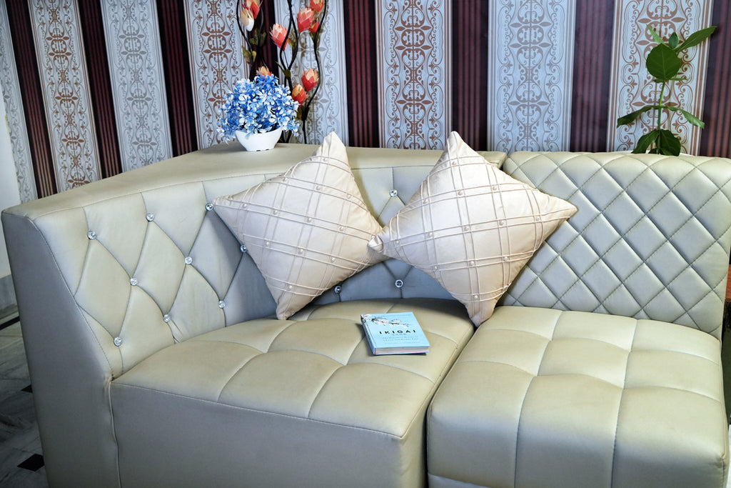 Ivory Gleam Pearl Embellished Cushion Cover