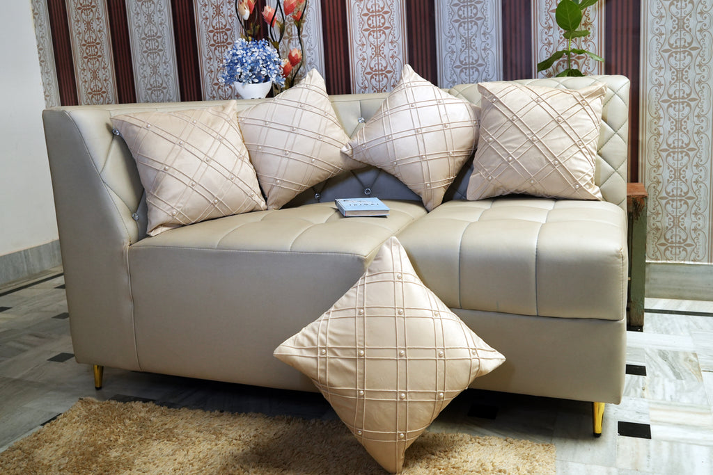 Ivory Gleam Pearl Embellished Cushion Cover