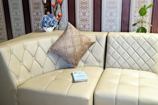 Golden Mist – Pearl Embellished Cushion cover