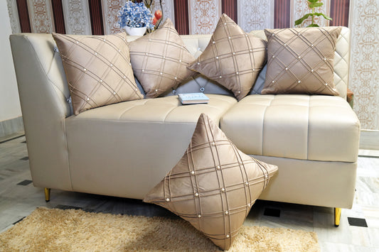 Golden Mist – Pearl Embellished Cushion cover