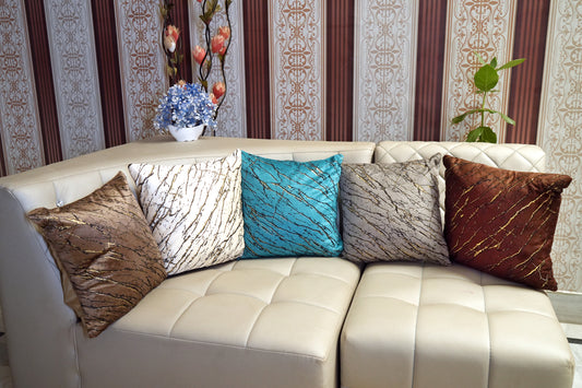 Golden Streaks Designer Cushion Covers