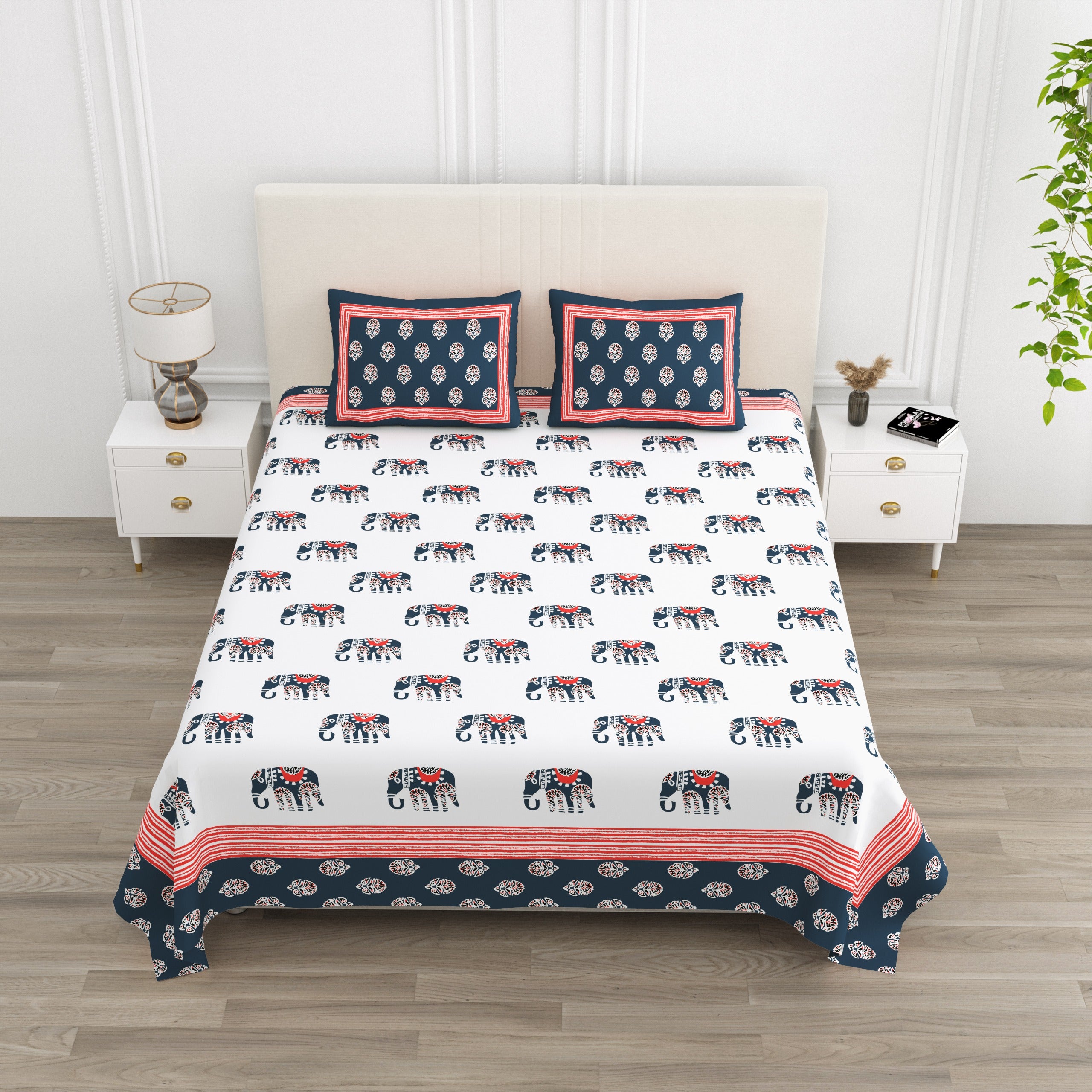 Elephant Print King Size Bedsheet