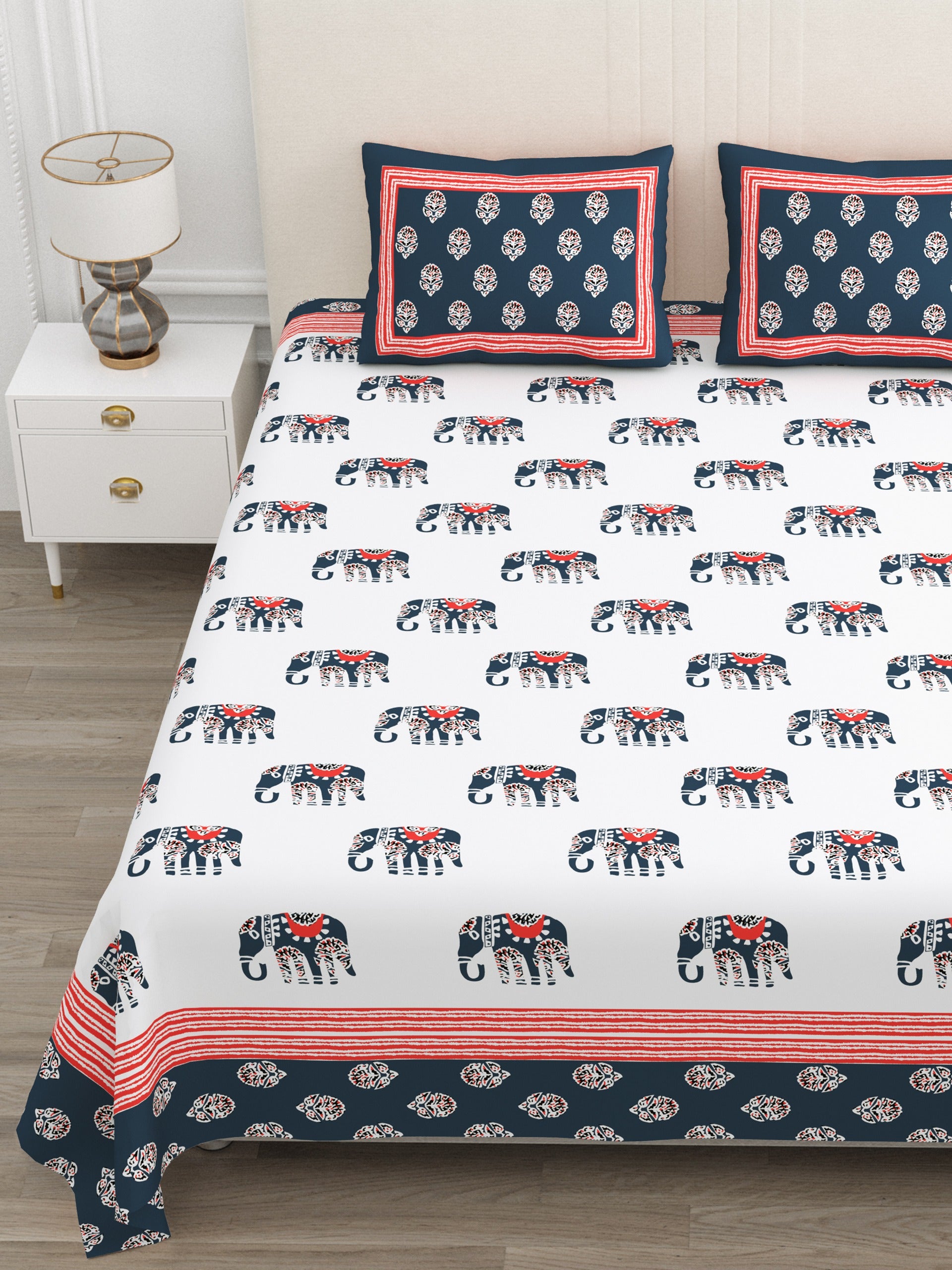 Elephant Print King Size Bedsheet
