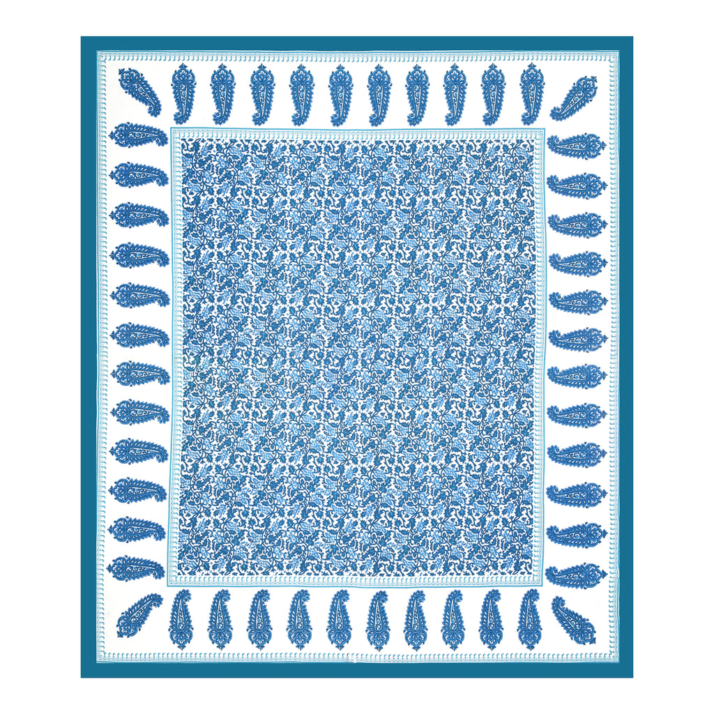 Paisley Buta Cotton Bedsheet – Turquoise Blue Royal Charm