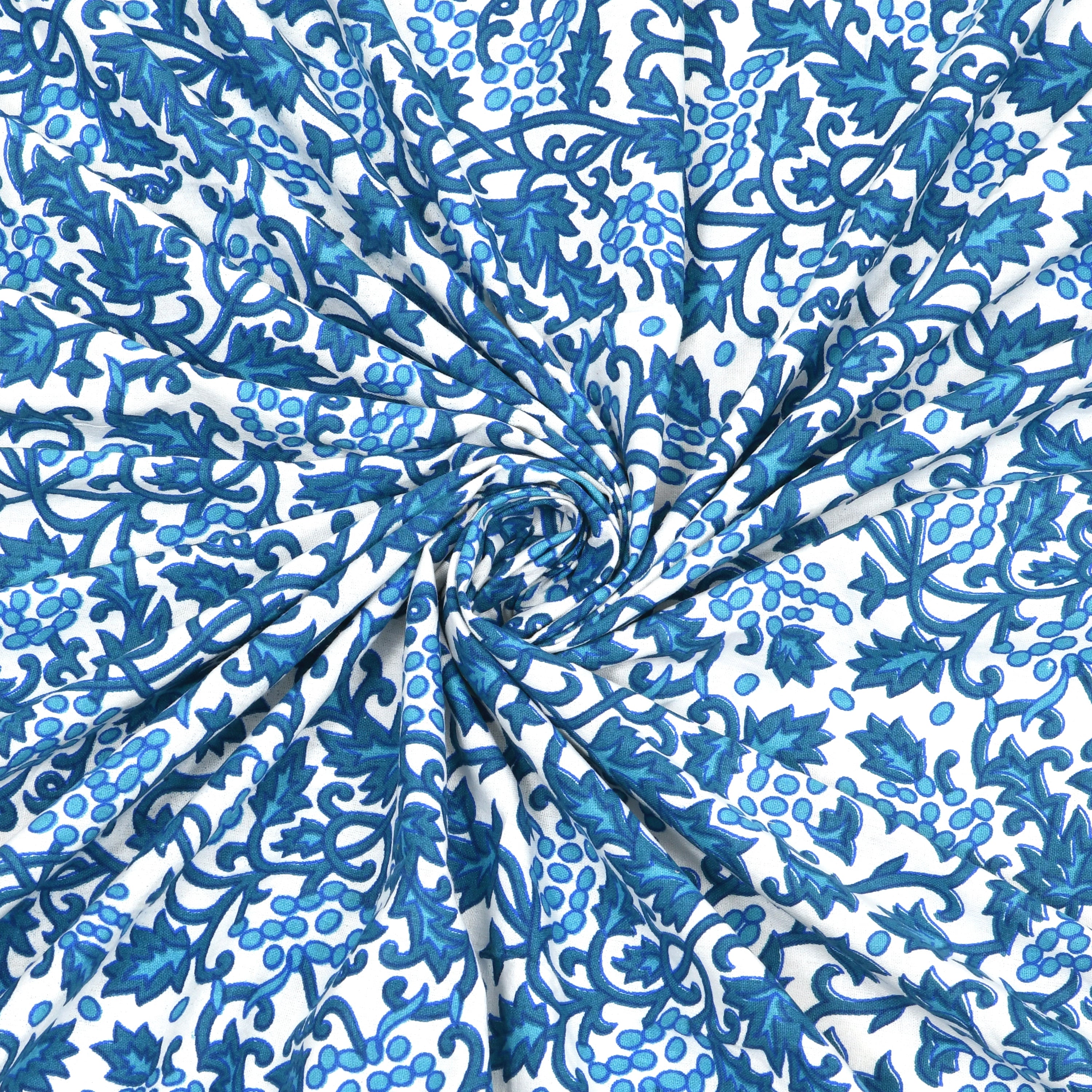 Paisley Buta Cotton Bedsheet – Turquoise Blue Royal Charm