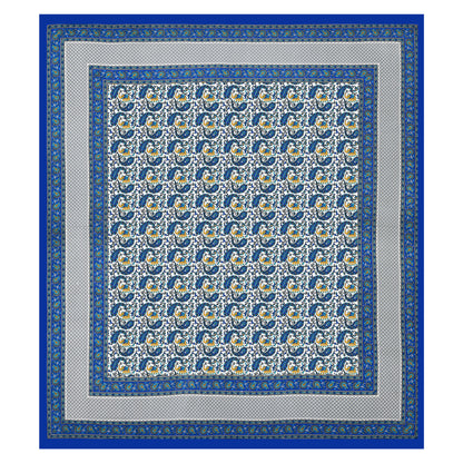 Royal Blue Reverie – Majestic Elephant Print Bedsheet in Pure Cotton