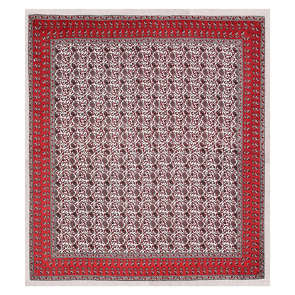 Scarlet Bloom – Red Floral Cotton Bedsheet Set