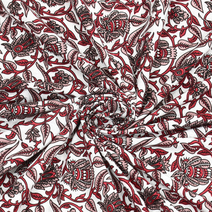 Scarlet Bloom – Red Floral Cotton Bedsheet Set