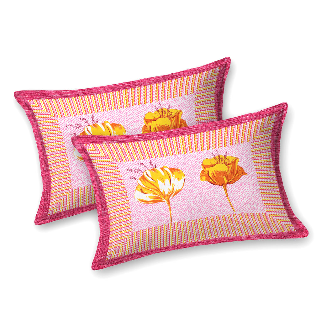 Mustard Tulip Bloom Cotton Bedsheet
