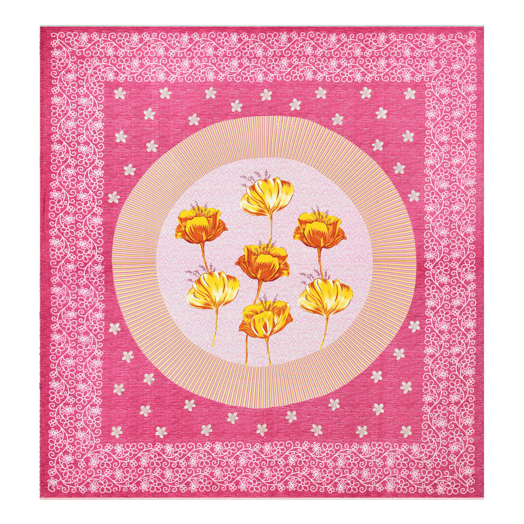 Mustard Tulip Bloom Cotton Bedsheet