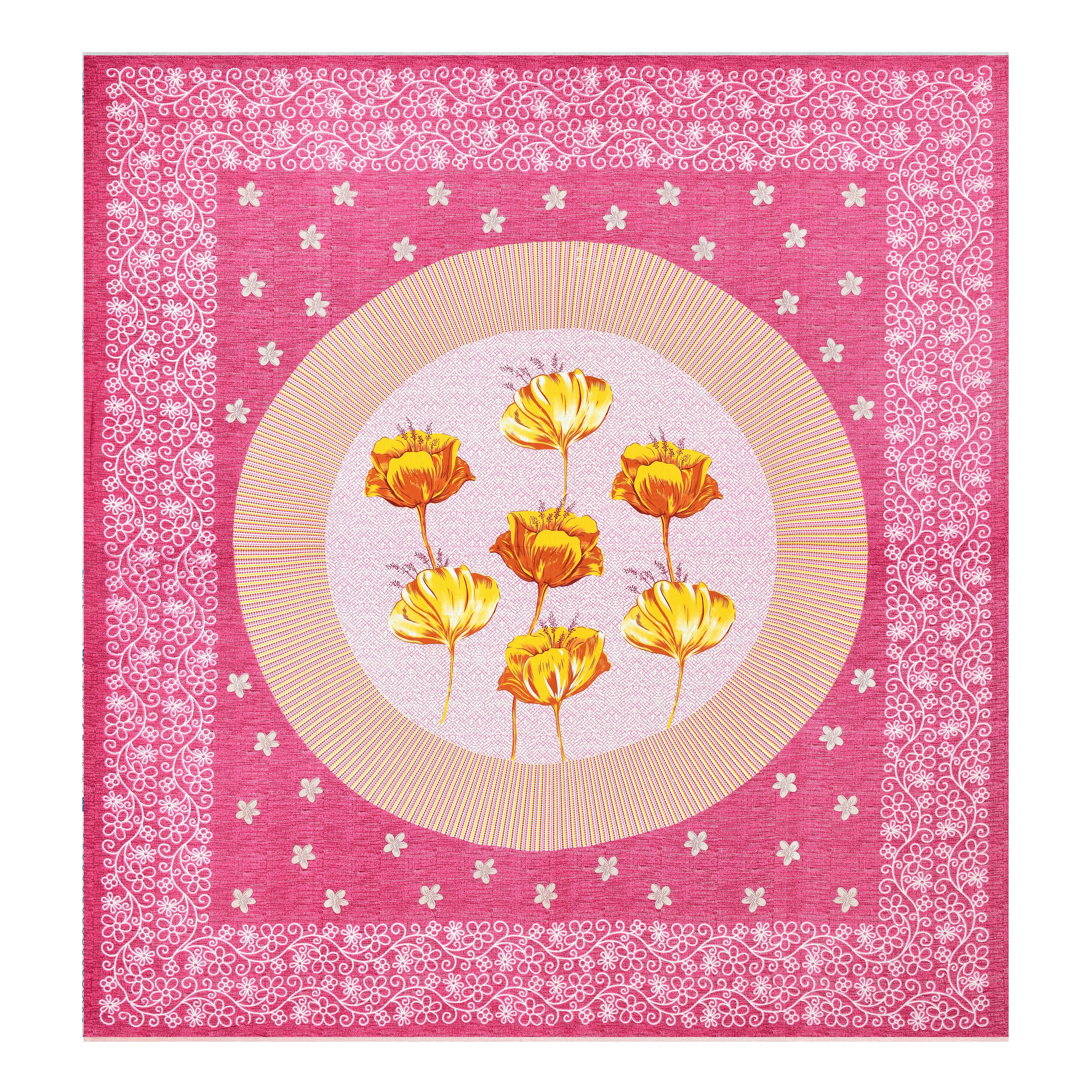 Mustard Tulip Bloom Cotton Bedsheet
