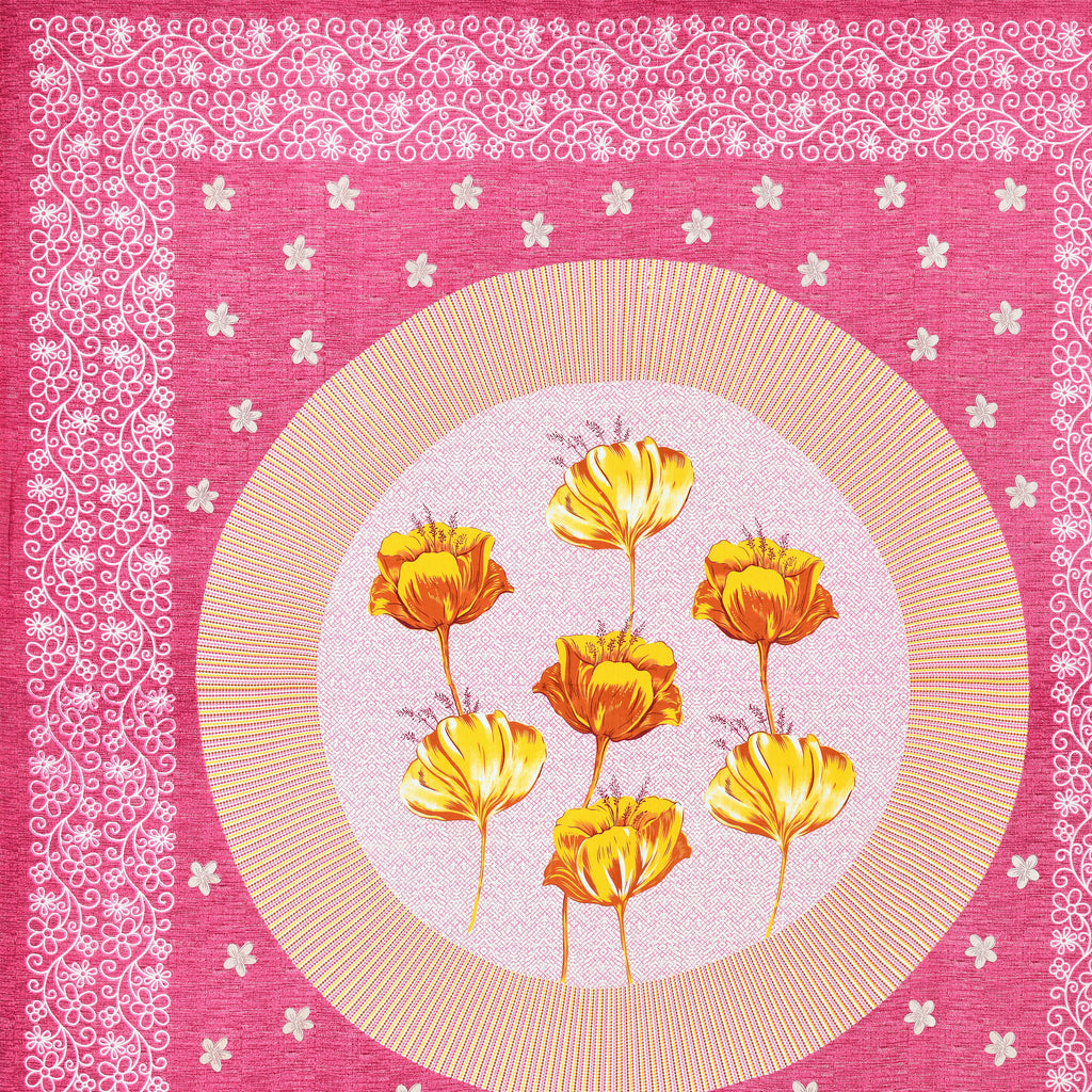 Mustard Tulip Bloom Cotton Bedsheet