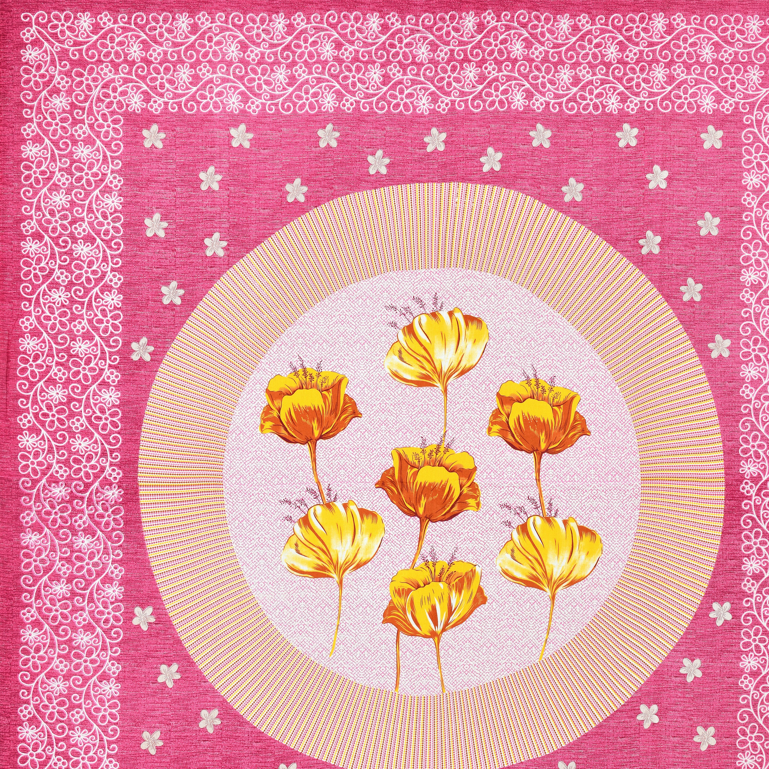 Mustard Tulip Bloom Cotton Bedsheet