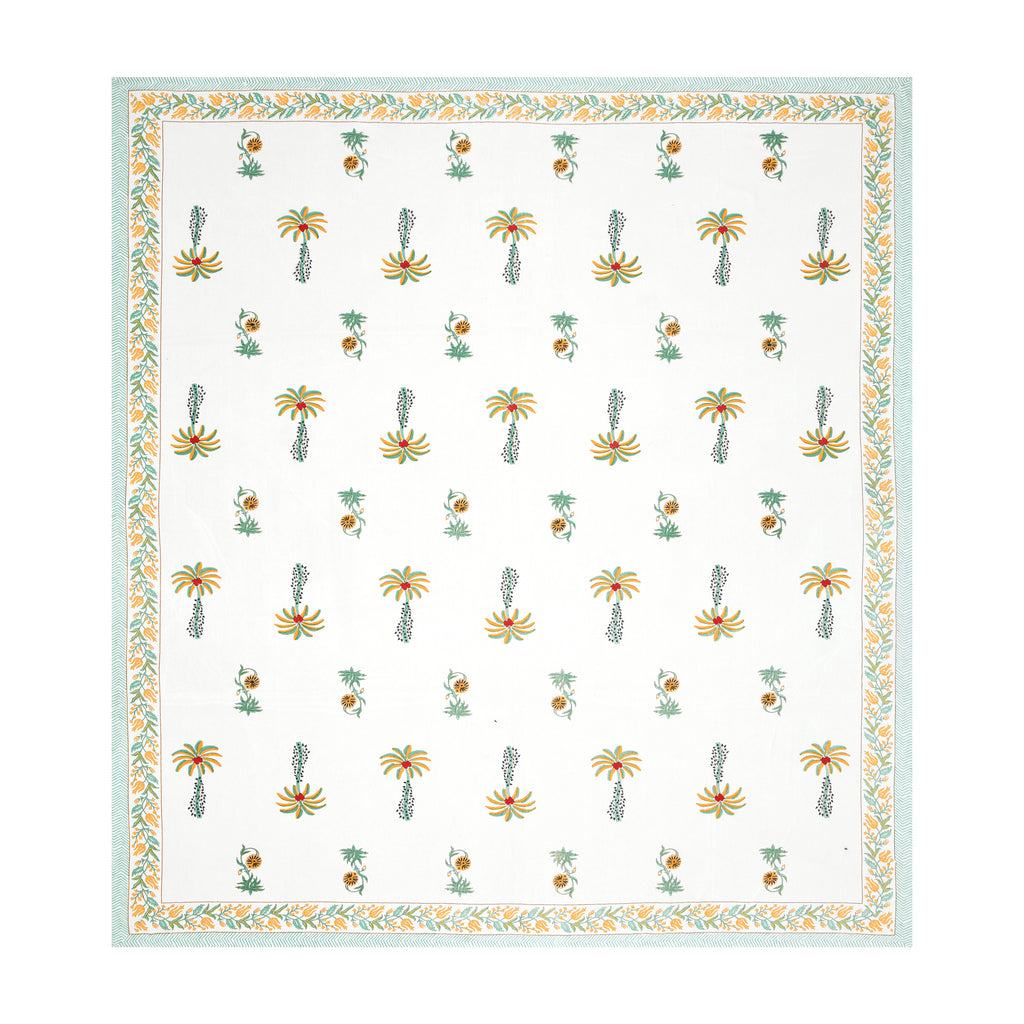 Palm Paradise King Size Bedsheet – Yellow Green