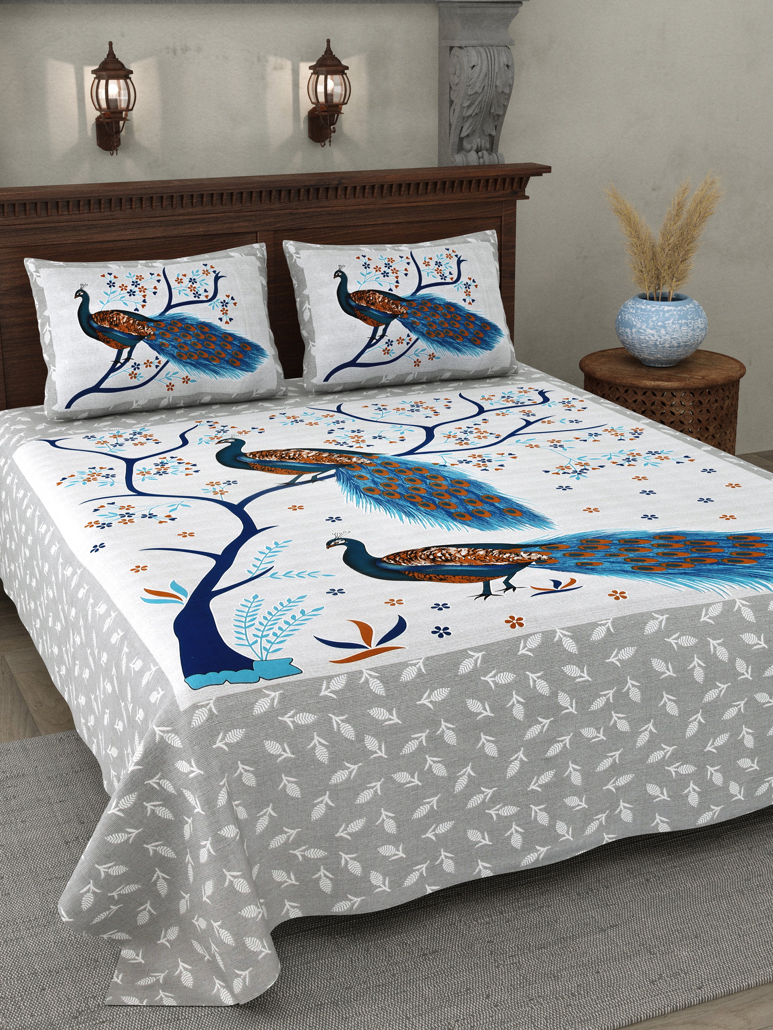 Royal Peacock Cotton Bedsheet