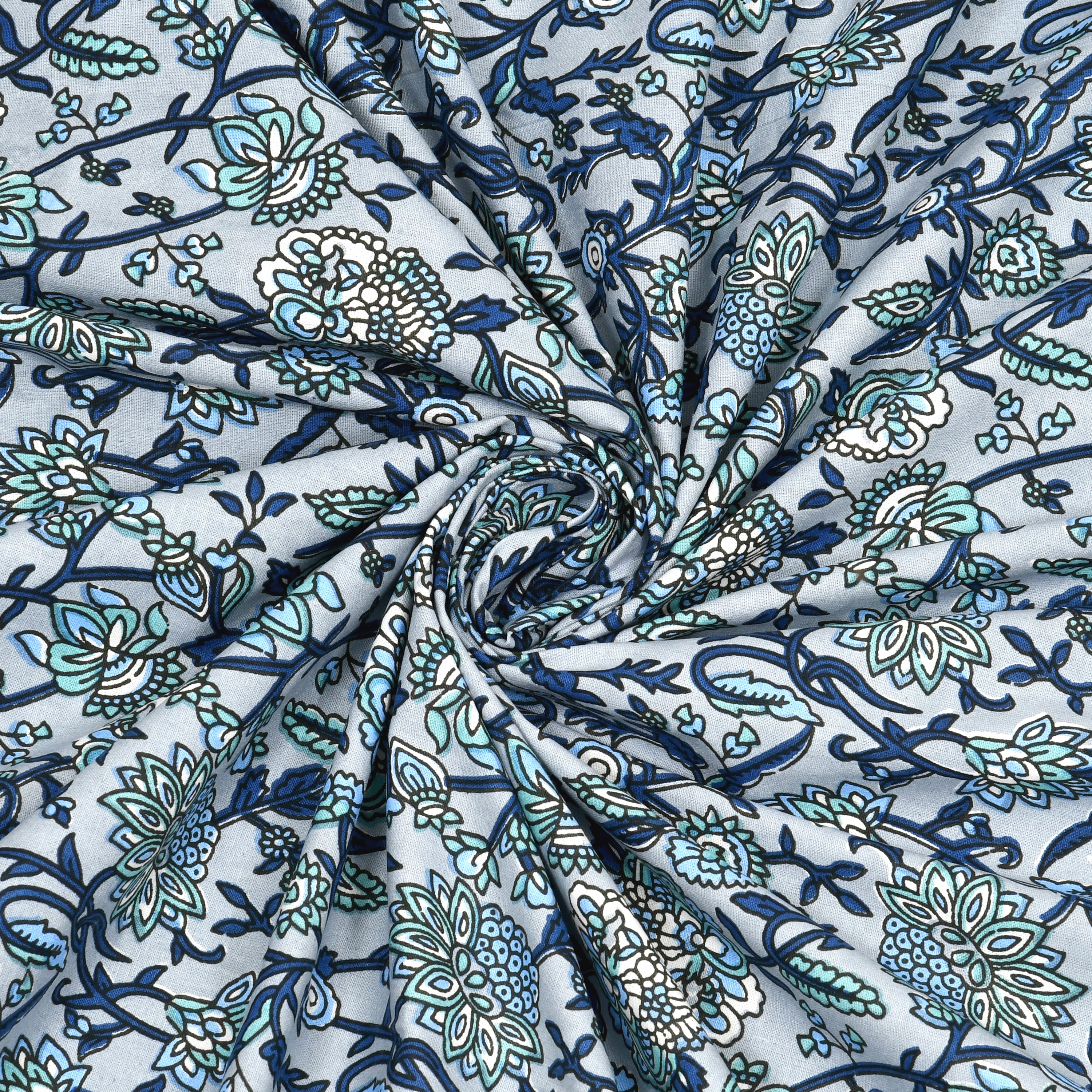 Blue Tree Motif King Size Bedsheet