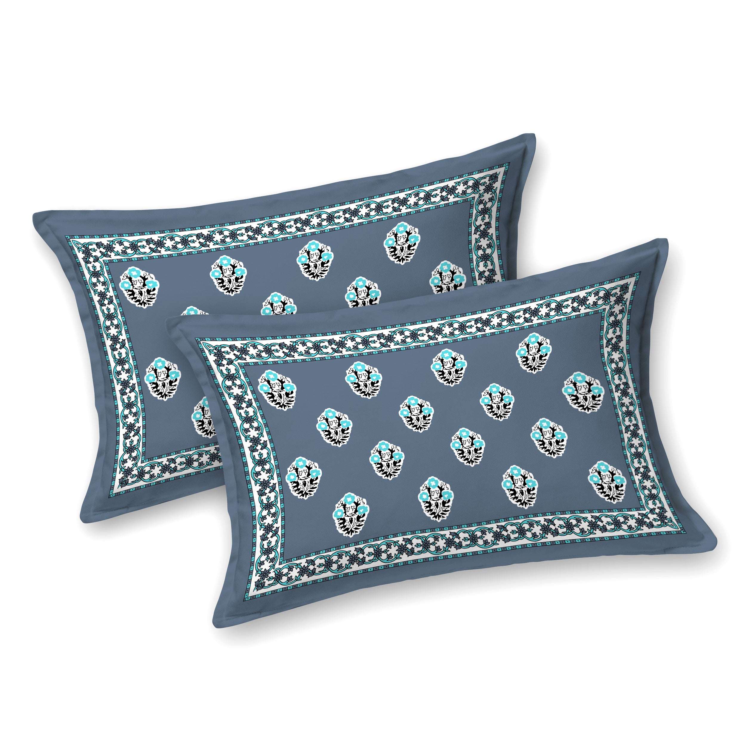 Rose Navy Camel Print King size bedsheet