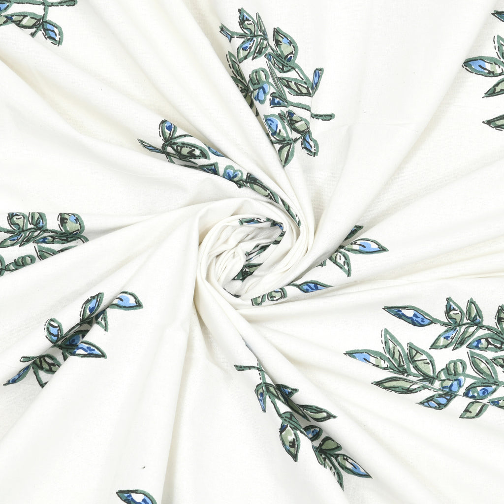 Green Blue Floral Print King size bedsheet