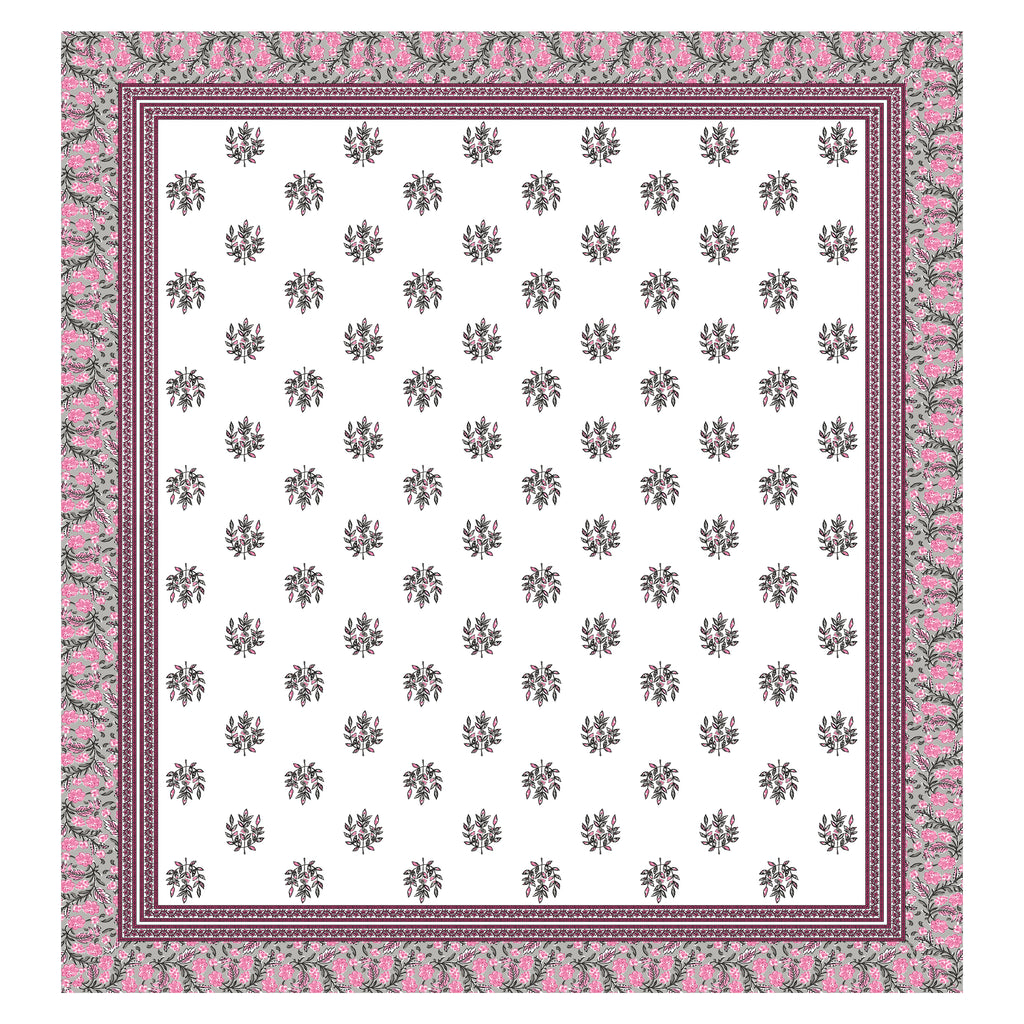 Rose Grey Floral Print King size bedsheet