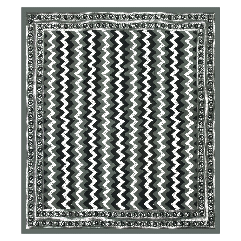 White Black Grey Pattern Print – Cotton Bedsheet Set