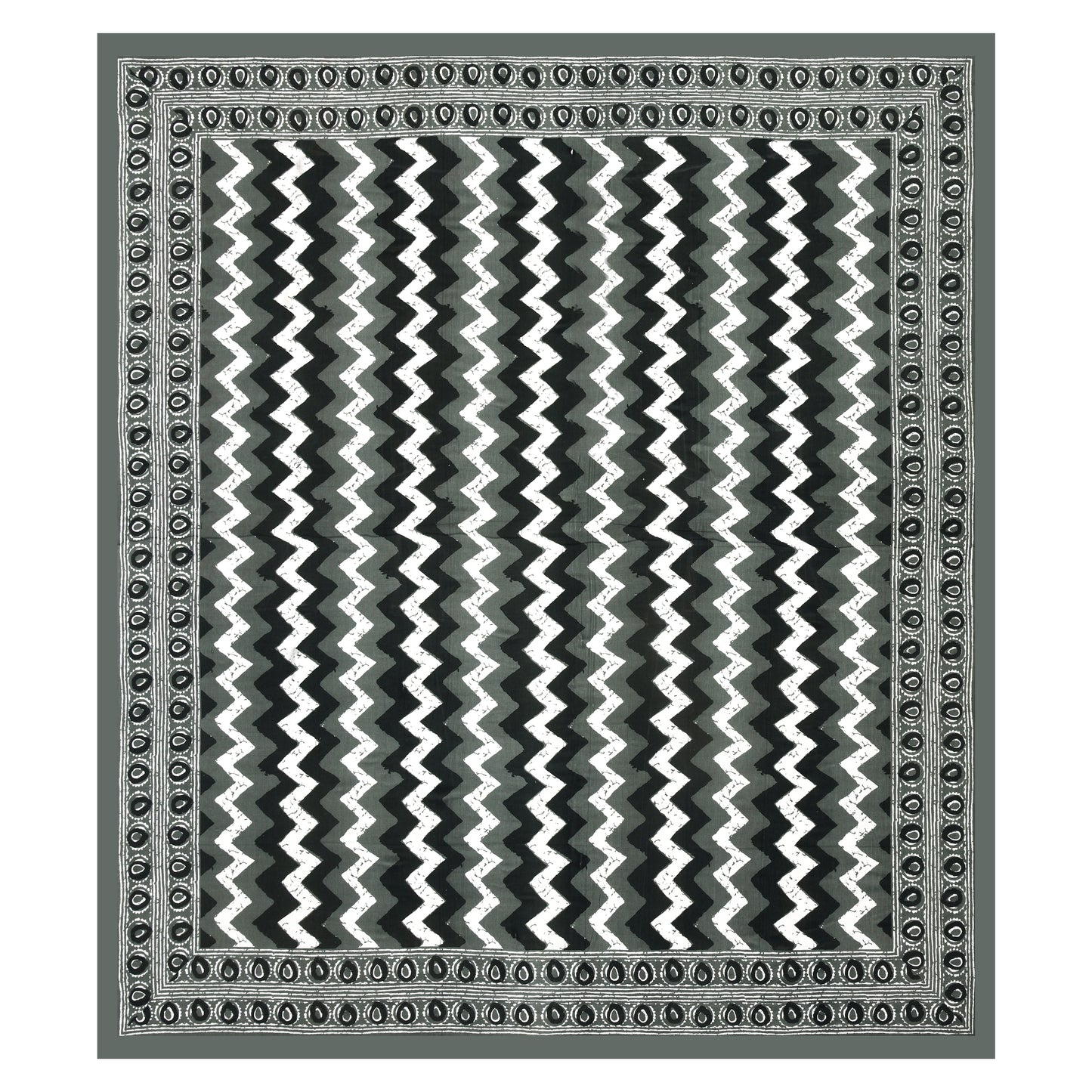 White Black Grey Pattern Print – Cotton Bedsheet Set