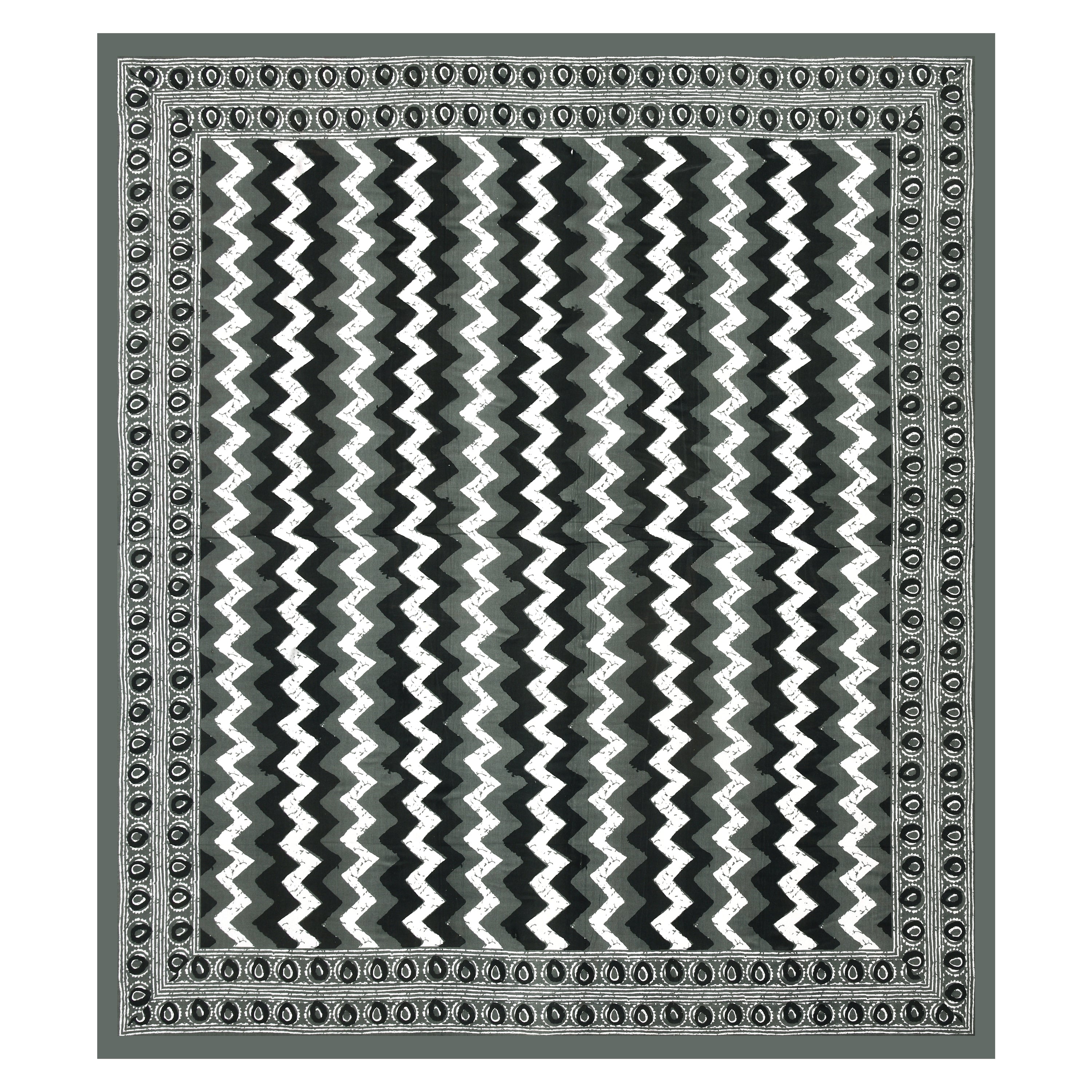 White Black Grey Pattern Print – Cotton Bedsheet Set