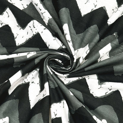 White Black Grey Pattern Print – Cotton Bedsheet Set