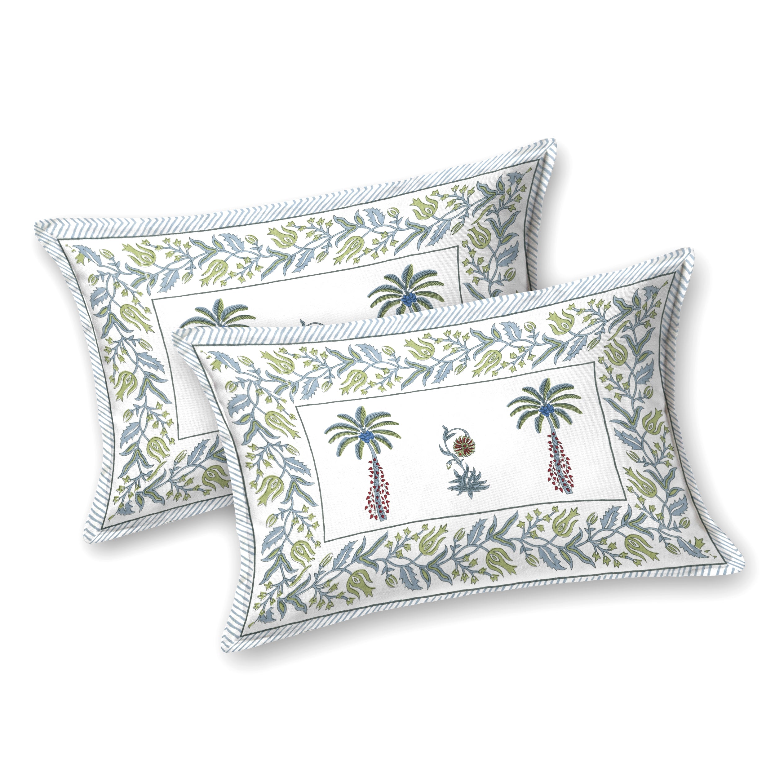 Palm Paradise King Size Bedsheet – Blue Green