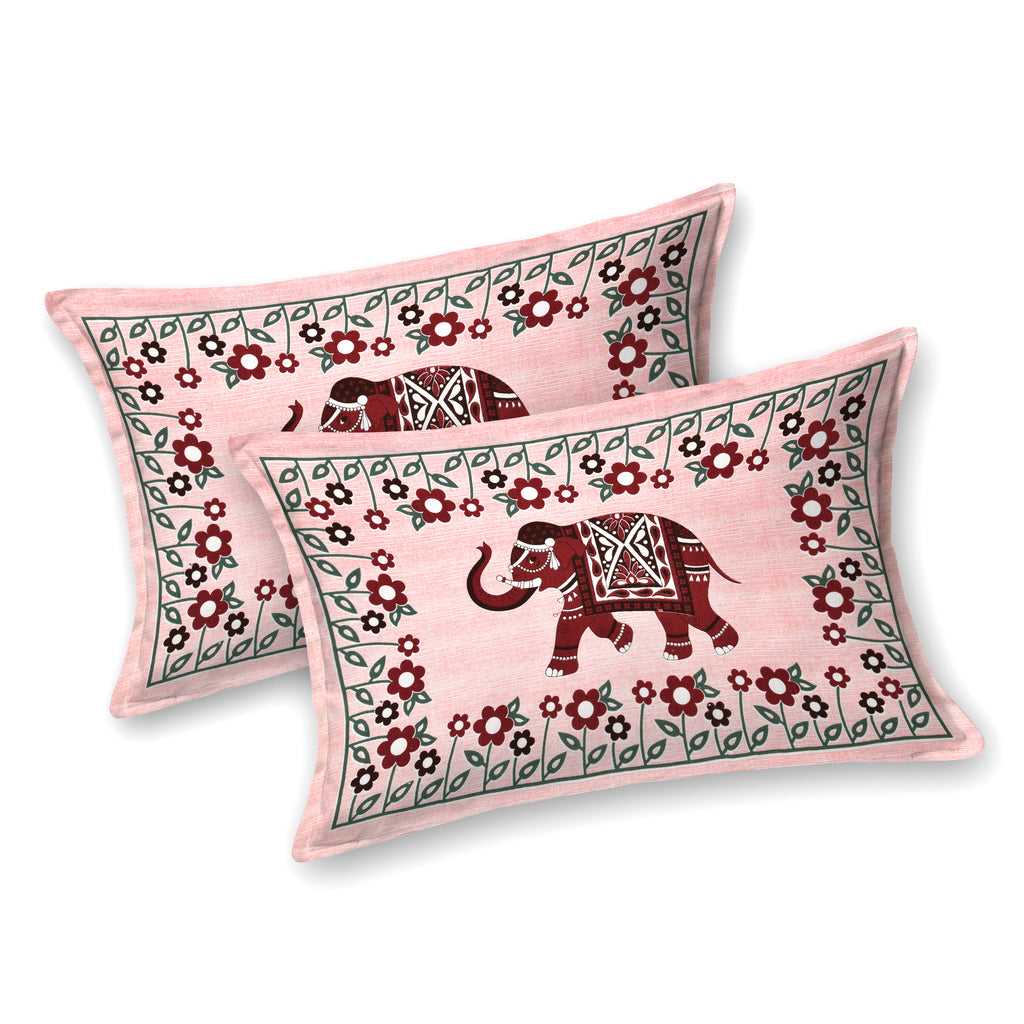 Pink Elephant Charm Cotton Bedsheet