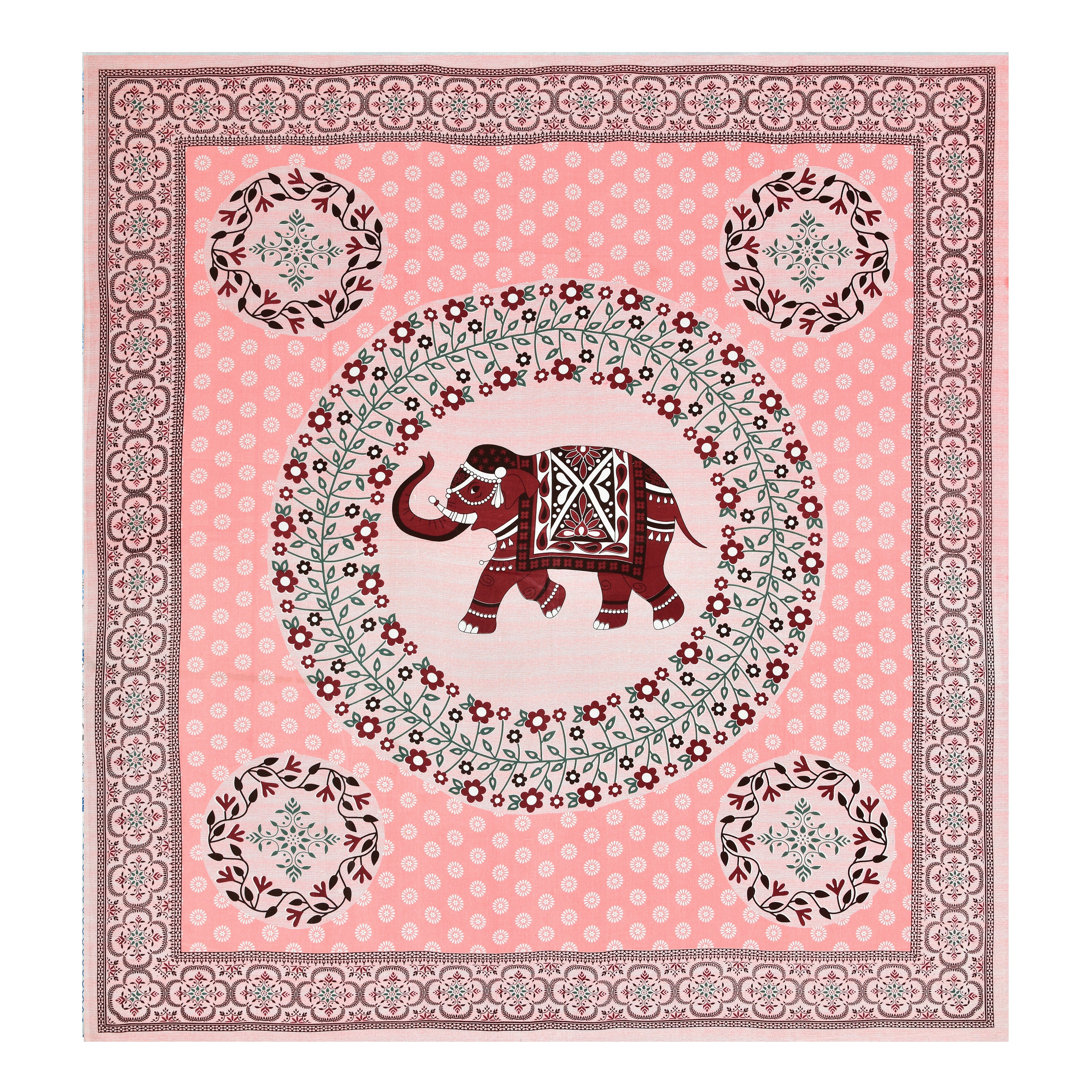 Pink Elephant Charm Cotton Bedsheet